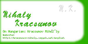 mihaly kracsunov business card